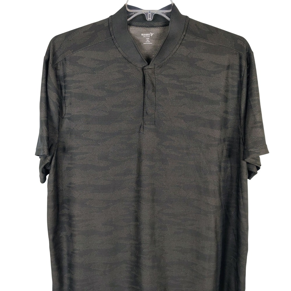 Old Navy Mens‎ XXL Go-Fresh Camo Active Polo Gray Polyester Gorpcore Techwear